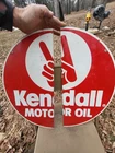 Cool vintage Kendall Motor Oils Painted Metal Double Sided Sign original gas oil