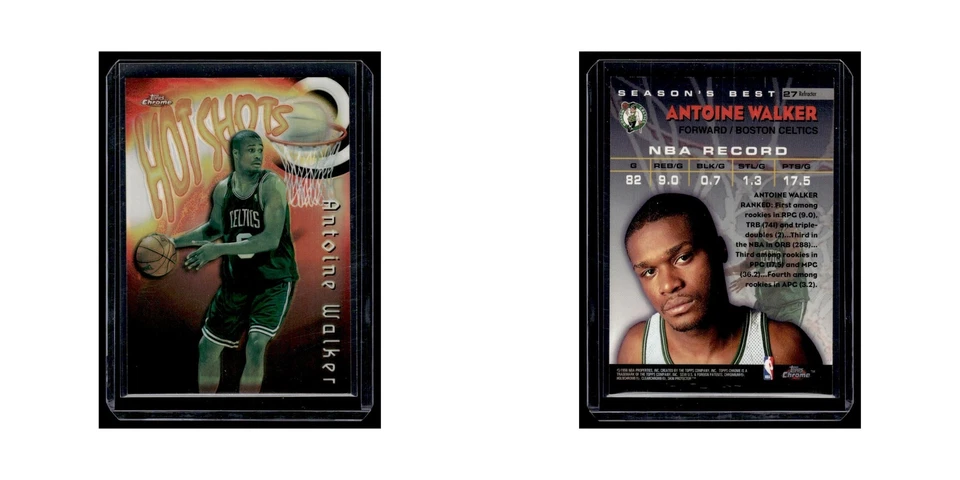 Antoine Walker Refractor 1997 Topps Chrome Season's Best #27 Boston Celtics NM - Image 3 of 3