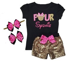 4th BIRTHDAY MINNIE PERSONALIZED OUTFIT - MINNIE - PINK - MINNIE BIRTHDAY