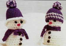 TINY SNOW PEOPLE SNOWMEN CHRISTMAS DIGEST SIZE CROCHET PATTERN INSTRUCTIONS