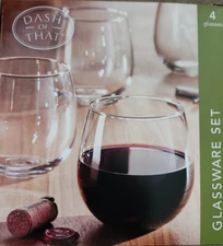 Stemless Wine Glasses Set Of 4 Dash Of That 16.75 oz & DAILY SHIPPING!