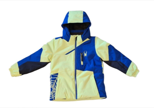 Spyder Mini Challenger Kids Ski Jacket - Color Yellow/Blue - Size 104 - Picture 1 of 1
