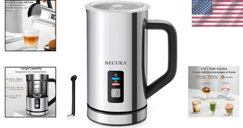 Electric Stainless Steel Milk Frother - 500ml for Perfect Lattes & Cappuccinos - Picture 2 of 9