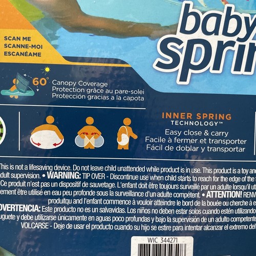 3xFasterInflate SwimWays Baby Spring Float Sun Canopy Pool Seat 9-24 Mos 33 lbs - Picture 4 of 7