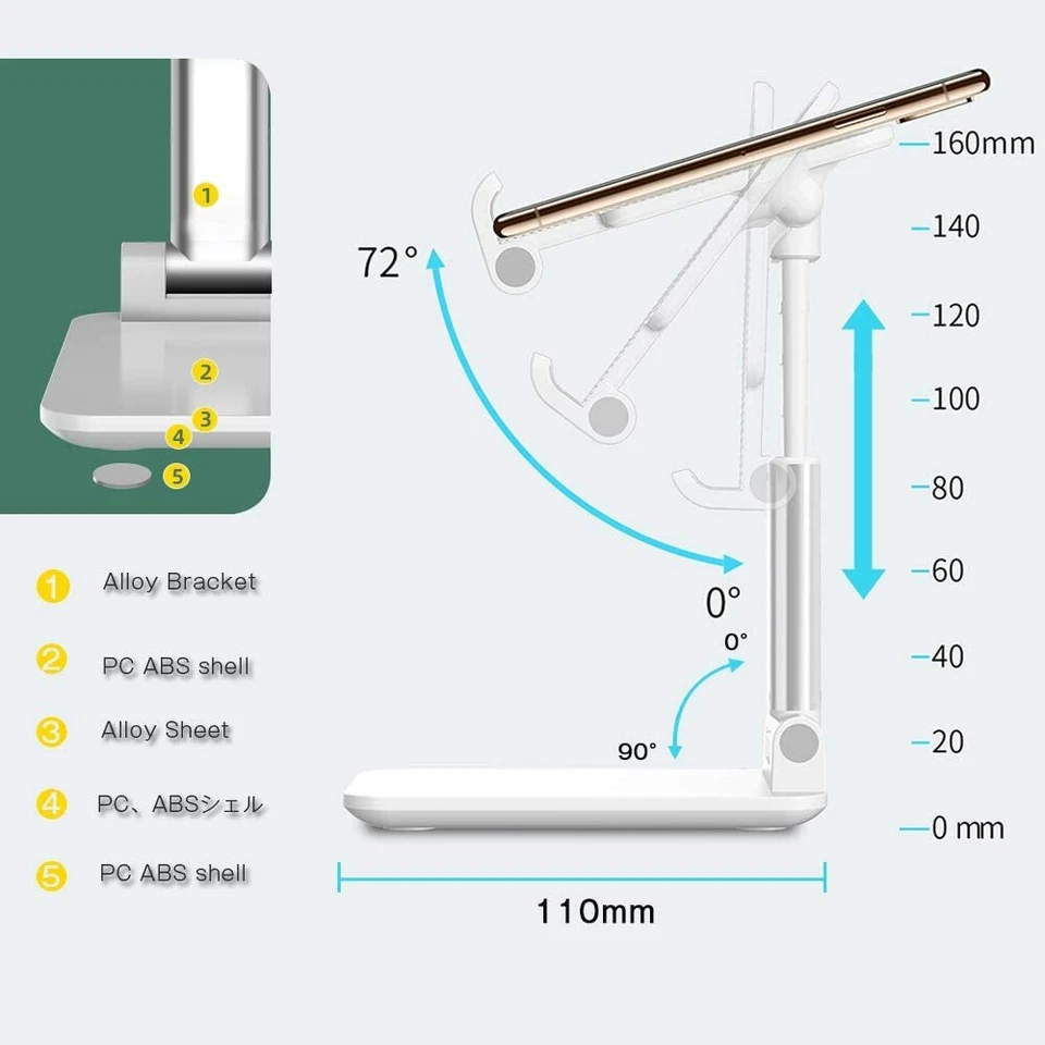 Universal Adjustable Cell Phone Tablet Stand Desktop Stand Holder Phone IPad - Image 4 of 4