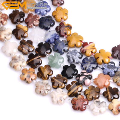 15mm Flower Natural Gemstone Beads For Jewelry Craft Making