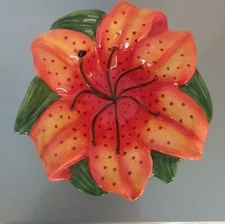 Aloha Tiger Lily Hand Painted Bowl Made Exclusively for Centrum