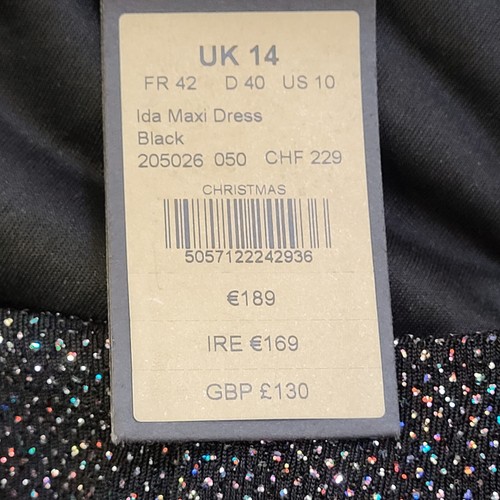 Phase Eight Black Sparkly Ida Maxi Evening Dress Women's UK 14 Bnwt CC620 - Picture 6 of 6
