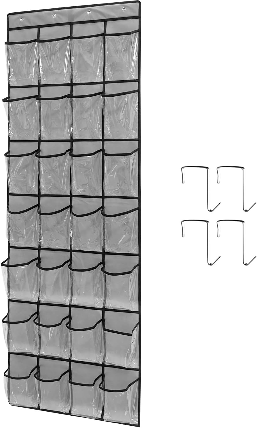 28 Large 1 Pack Transparent Pockets over the Door Shoe Organizer Sturdy Hanging
