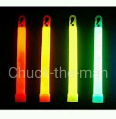 4 Glow Sticks Safety Grade 6'' Camping Hiking Emergency Bags Made in USA U-Pick