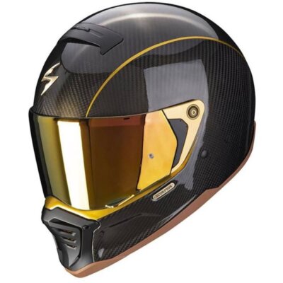 Scorpion Exo HX1 Carbon Integralhelm Motorradhelm schwarz gold 