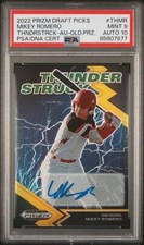 2022 Panini Prizm Draft Picks Mikey Romero /10 Gold Auto PSA 9/10 Thunderstruck