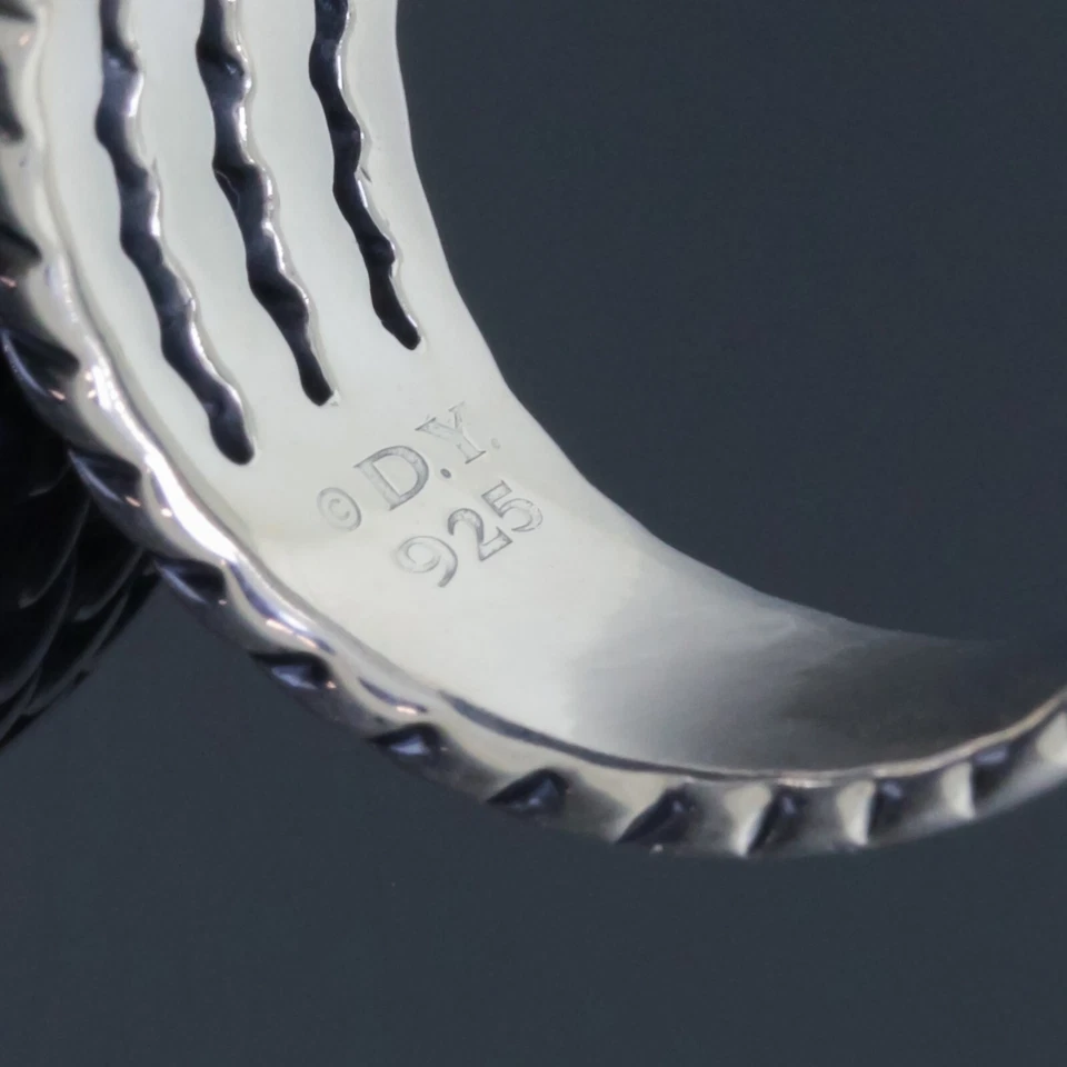 David Yurman White & Diamond Pave 925 Silver 16x12 Wheaton Ring Size 7.25 - Image 4 of 4