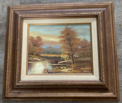 Oil painting on canvis board Signed by artist Framed 15 X 17  Framed