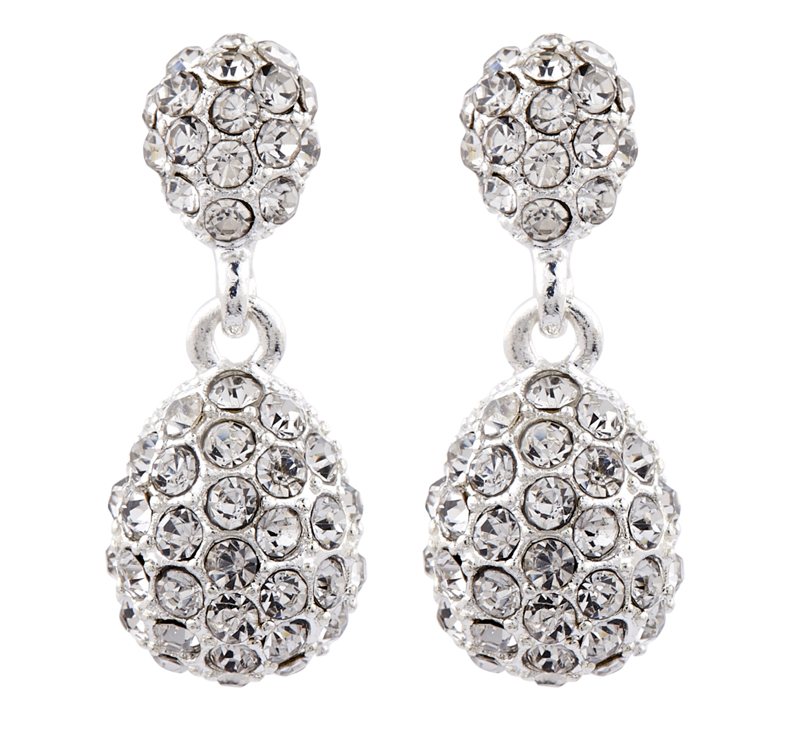 CLIP ON EARRINGS - silver plated drop earring for non pierced ears - Mia S