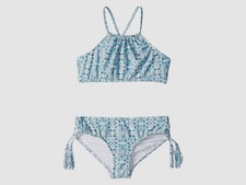  60 Seafolly Girls' White Floral Tassel Keyhole Tankini Set Swimwear AUS 6 USA 2