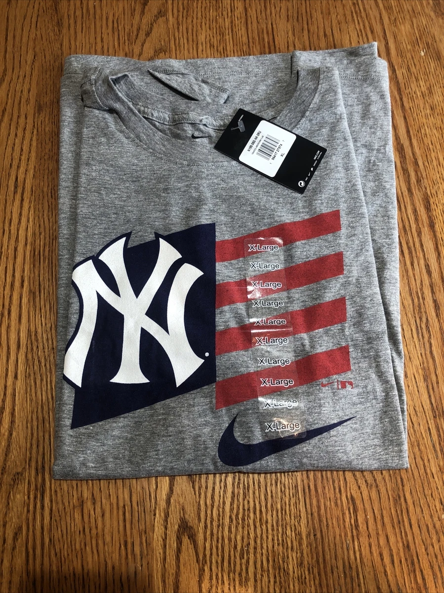 NIKE NEW YORK YANKEES MLB MEN S GENUINE MERCHANDISE AMERICAN FLAG SHIRT M