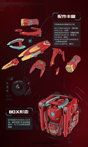 New 52Toys BEASTBOX The Avengers 4 MK50 IronMan Iron Man Action Figure in stock - Picture 2 of 7