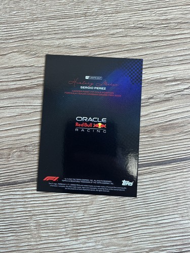 2022 Topps F1 Lights Out -Sergio Perez Red Bull Racing History Maker - Bild 2 von 2