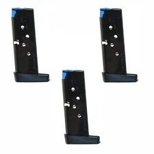 LOT (3) Mec-Gar Taurus PT738 PT-738 TCP .380 ACP 6-Round Mag, Blued - MGPT7386B