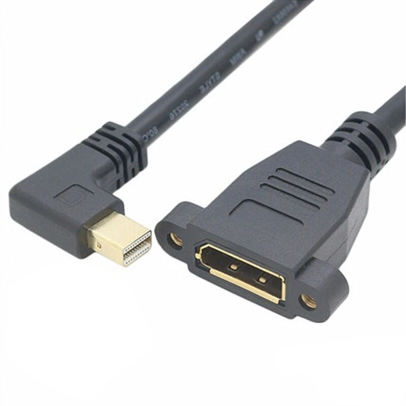 Mini DisplayPort to DisplayPort Panel Mount Cable | Male to Female | Right Angle - Image 2 of 2