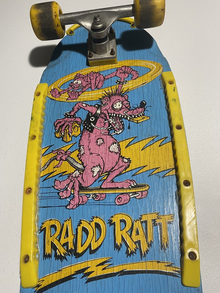 Vintage 80s 90s ? Skateboard complete RADD RATT Pro art rat fink