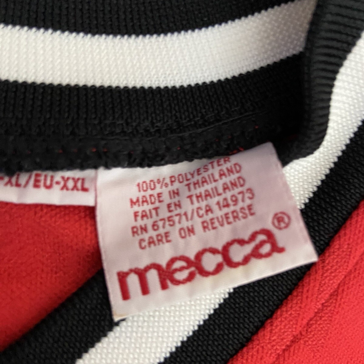 Mecca USA Jersey Red 90s Baggy Hip Hop VTG Y2K Streetwear Pullover 