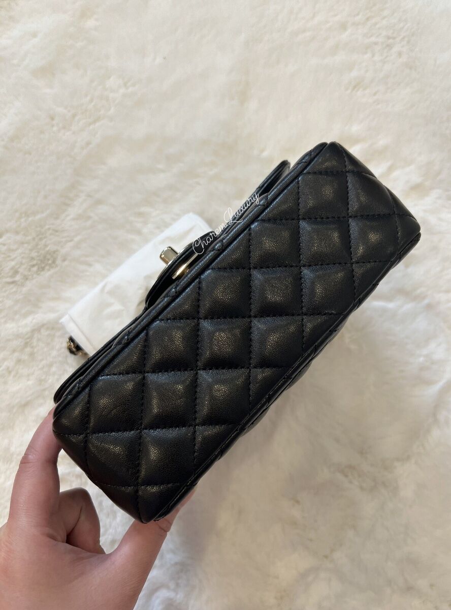 🖤NWT 23A CHANEL Black 🖤 Mini Rectangle Crystal Top Handle 🖤NWT 23A CHANEL Black 🖤 Mini Rectangle Crystal Top Handle