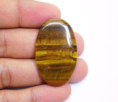 Cabochon Ovale œil De Tigre Naturel - 55 Carats - 34x25x5 Mm - Neuf Sans Emballage
