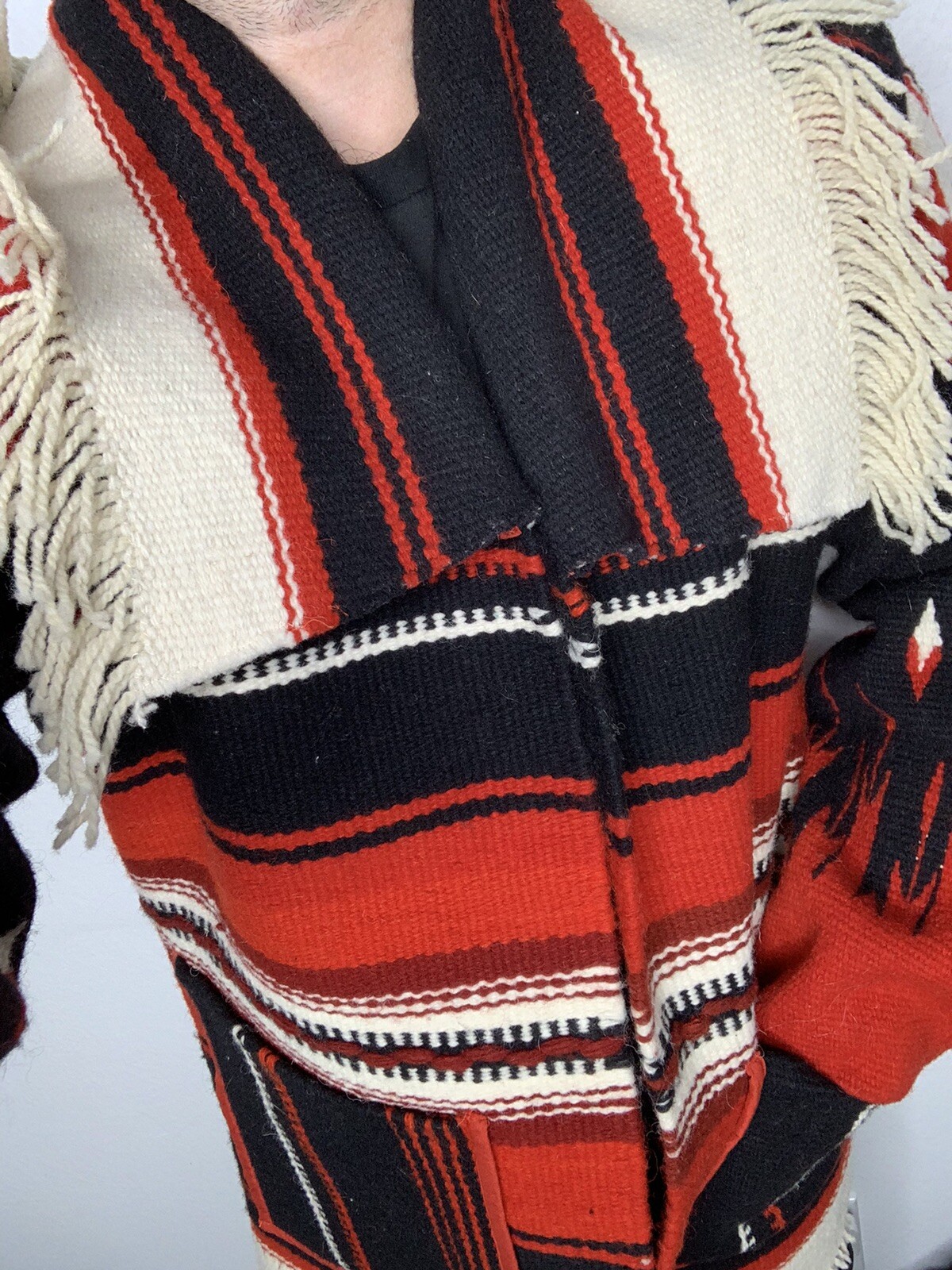 $3998 Polo Ralph Lauren Southwestern Aztec Fringe Cardigan Coat Blanket RRL S/M image 7