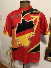 Vintage Deutschland Germany Black Red Striped Futbol Soccer Jersey Size M/L