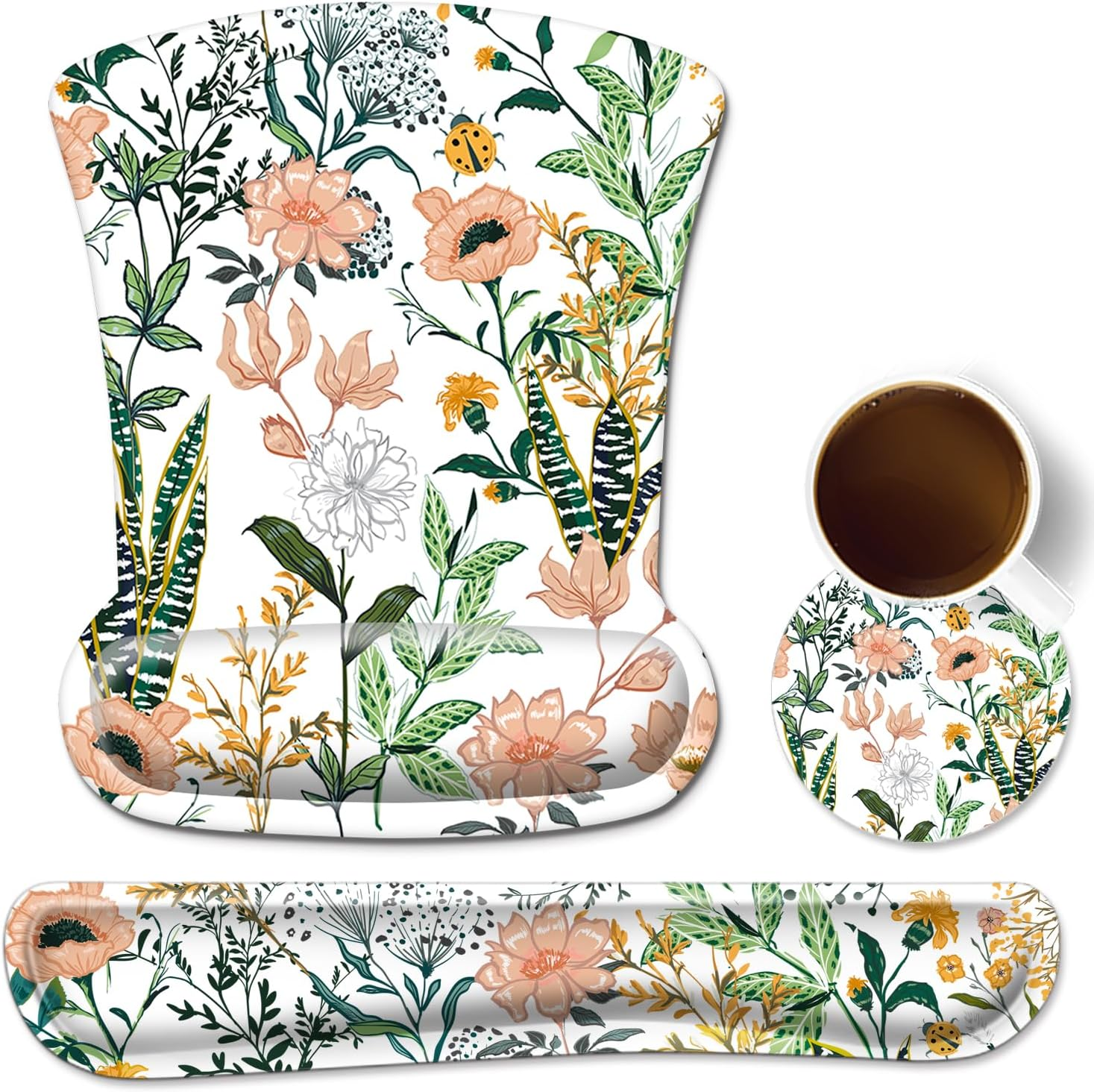 Ergonomic Mouse Pad and Keyboard Wrist Rest Set with Comfortable Support  