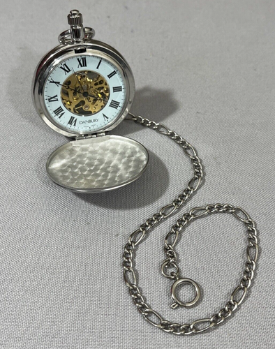 Danbury Pocket Silver-tone Watch BLANK Name Plate & Watch