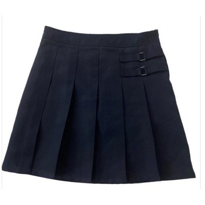 French Toast Pleated Skirt Girls Size 12 Navy Blue School Uniform Buckle Detail