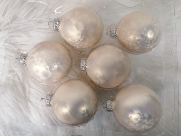 Christbaumkugel Weihnachtskugel Christbaumschmuck Krebs Glas Lauscha Creme Eis-image