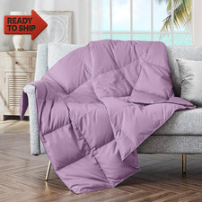 Puredown Soft down Throw Blanket Lightweight Packable Couch Throw for Indoor An