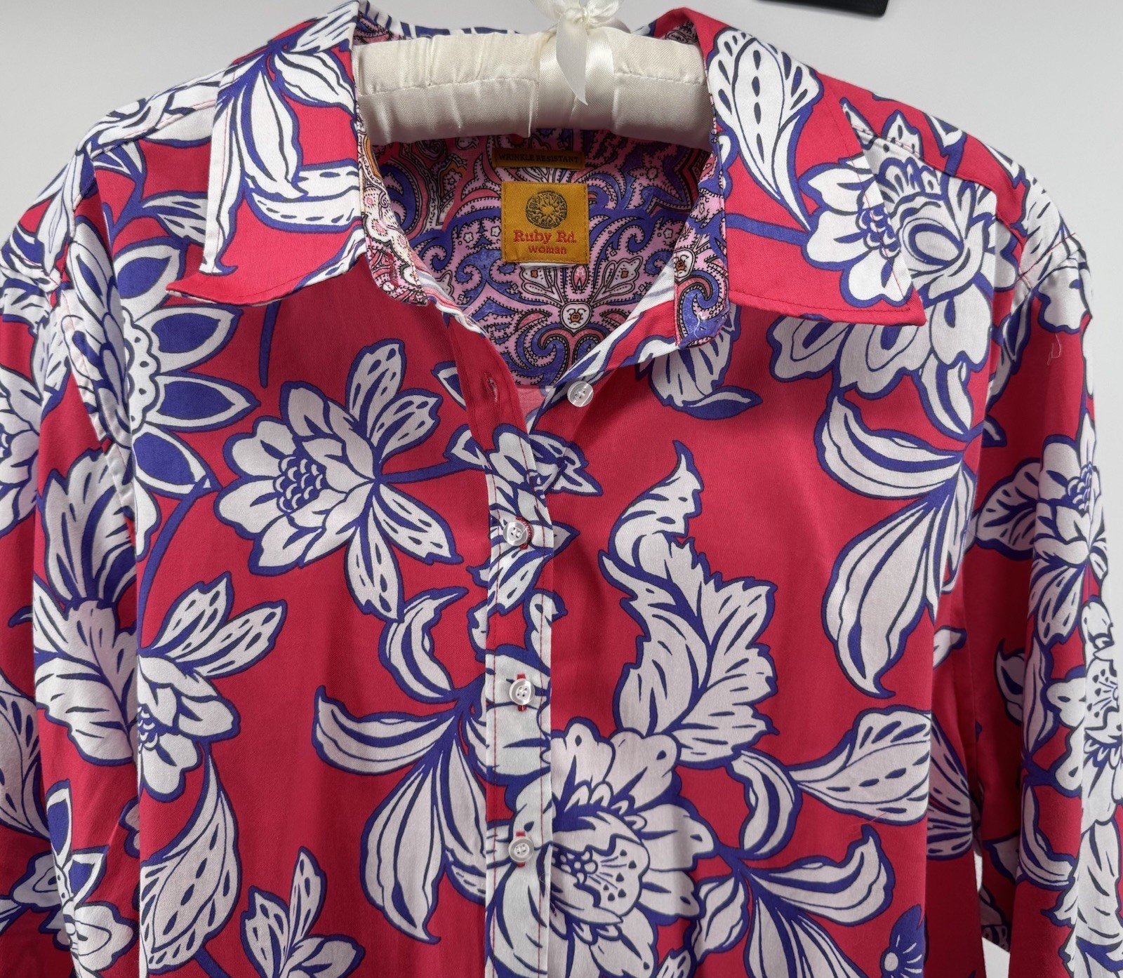 Ruby Rd Womens 2X/3X Plus Button Front Shirt Red … - image 2