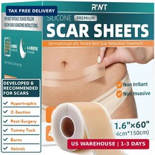 Silicone Scar Tape - 60" x 1.6" Roll - 1.5M, Scar Treatment for Improves Surgica