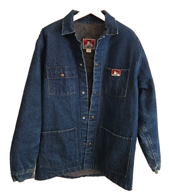 #ad #ad Ben Davis Denim Jean Jacket Men#x27;s XL Blanket Lined Workwear Heavy USA Snap Front $89.99