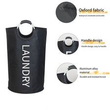 82L Foldable Fabric Laundry Basket Collapsible Clothes Hamper Bag Washing Bin