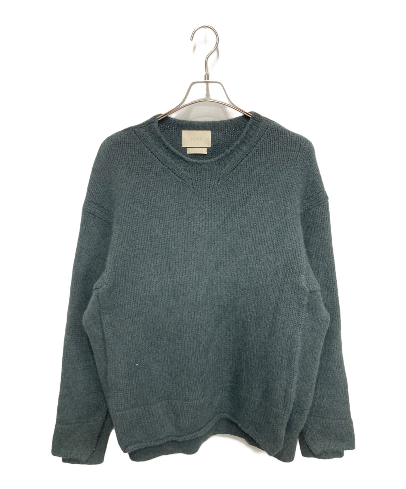YOKE CONNECTING CREW NECK KNIT LS Size: 2 Green Men YK21AW0286S | eBay