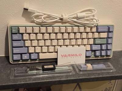 Varmilo Minilo 67 Wired TKL US Cherry MX Silver Gaming Keyboard White Used