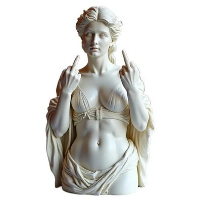 Creative Goddess Middle Finger Statue Ornament Desktop Home Crafting Decoration