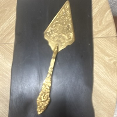 W.A. William Adams Gold Plated Floral  Pie Trowel Cake Server