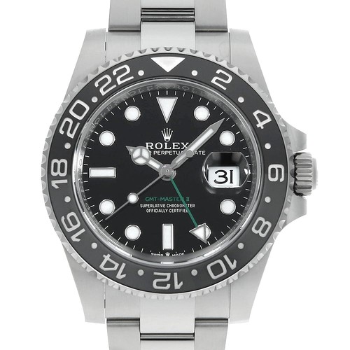 ROLEX GMT Master II 126710GRNR black 3 row oyster bracelet Random Number sec...
