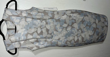 NWT Calvin Klein Sleeveless Leaf-Print Sheath Dress in Blue and Gray Size 4