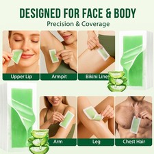 10PCS Hair Removal Paper Double Sided Cold Wax Strips Body Depilatory Patch Skin