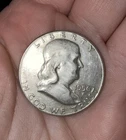 1956 Ben Franklin US Half Dollar, 90% Silver, Circulated