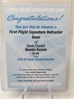 2025 Topps Kevin Durant Base Autographs (Raw)