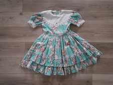 Vintage Emmas Rainbow full circle party Dress SZ 8 Tiered Ruffle Pageant Gown